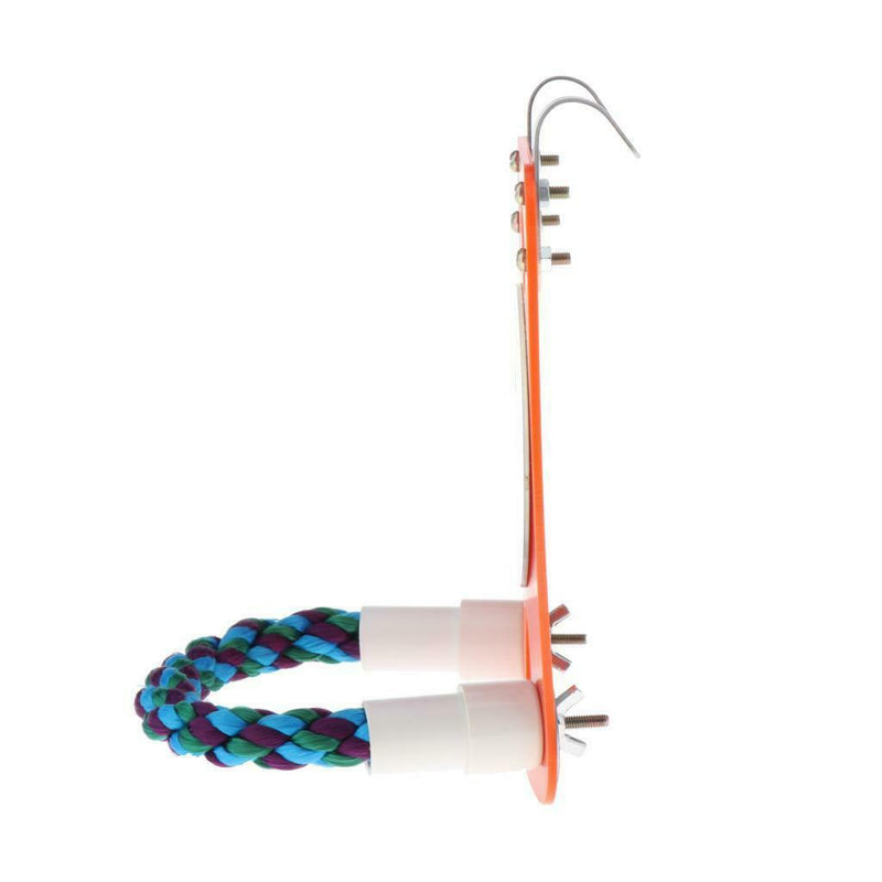 Parakeet Mirror Bird Mirror with Rope Perch Orange for Cockatoo Cockatiel