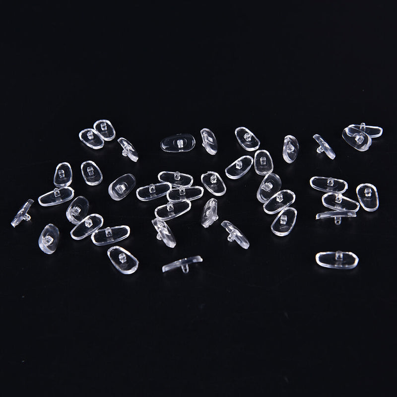 50 Pairs Screw-On Oval Silicone Nose Pads for Glasses Eyeglas Bj