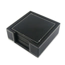 Black PU Leather Drink Coasters Set of 6 Glass Mug Cup Mats Pats Table Plac
