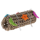 Parrot Tunnel Hammock Swing Toys Natural Straw Hamster Guinea Pig Exercise Tube