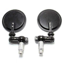 Aluminum Black Folding Bar End Motorcycle Mirrors Right and Left Racer Cafe P2S1