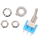 10Pcs Blue MTS-102 3-Pin 6MM Mini SPDT ON-ON 6A 125VAC Toggle Switches M&O