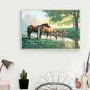 5D DIY Full Drill Diamond Painting Drinking Horse Cross Stitch Embroidery