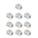 10 PACK CAT6 RJ45 Keystone Jack Inline Coupler-White