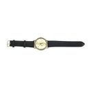 Ladies Music Symbol Pattern Leather Strap Wrist Watches black Q5F4
