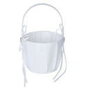 Satin Beading Wedding Flower Girl Basket Rhinestone Flower Decor---White