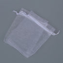 100pcs White Eyelash Organza Drawstring Pouches Jewelry Party Wedding Favor L5P5