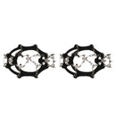 1 Pair Traction Cleats Ski Snow Ice Grip Spike Crampons 18 Teeth Black L