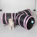 Cat Tunnel 3 Way Collapsible Pet Cat Play Tunnel with Ringing Ball, Spaciou
