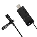 Portable Lavalier Microphone 3.5mm Jack USB2.0 Mic for Interview recording