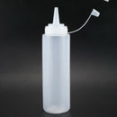 4X Clear White Plastic Squeeze Sauce Ketchup Cruet Oil Bottles 8oZ