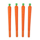 4 pcs Novelty Carrots Pen plastic Black ink Cute Vegetable for office and s Q1E9