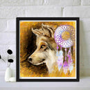 5D DIY Full Drill Diamond Painting Wolf and Dream Catcher Embroidery Kit