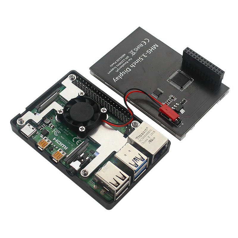 3.5 inch TFT Touch Screen with Case Fan Radiator Kit for Raspberry Pi 4B