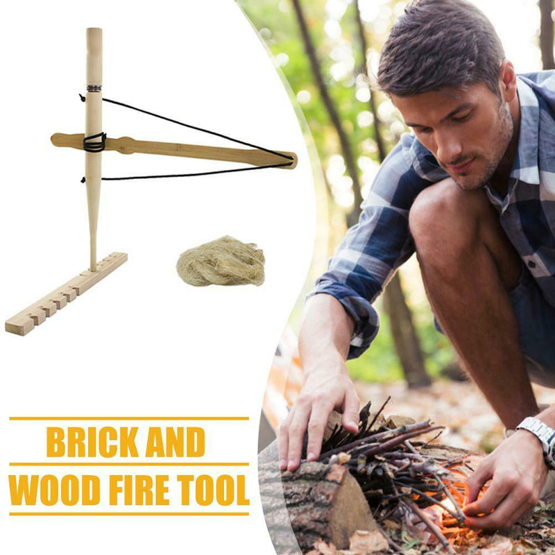 Bow Drill Friction Fire Starter Firemaking Tools Outdoor Survival Props