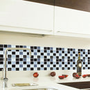 6Pcs Black Mosaic Self-adhesive Bathroom Kitchen Decor Wall Stair Tile S GIG