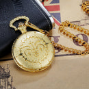 New quartz pocket watch Innovative design golden queen law bar thick chain  W4N5