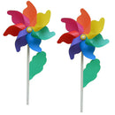 2-Pack Rainbow Pinwheels Spinner for Yard and Garden Decor, 75cm