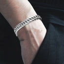 Mens Stainless Steel Chain Classic Bracelet Curb Link Fashion Wristband 19CM