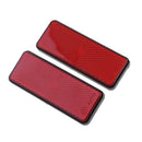 2 Pieces Universal Motorcycle Motorbike Motor Scooter Rectangle Reflectors - Red