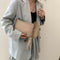 Women Solid Evening Clutch Shoulder Handbags PU Leather Totes Bags (Khaki)
