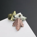 Classic Tricolor Maple Leaf Retro Brooch Pin Lapel Party Wedding Corsage