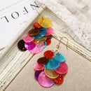 Multicolor Earrings Round Sequins Color Tassel Earrings Creative Fish Scale
