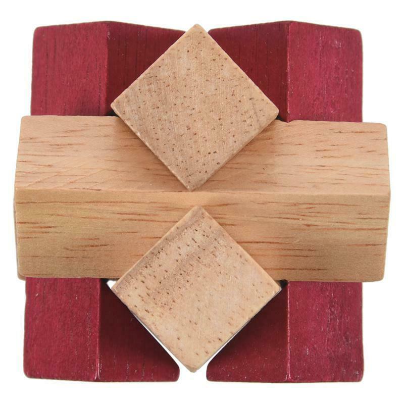 Wooden Unlock Ring Lock Wood Knot Locks Logic Puzzle Burr Puzzles Brain Tea O1N8