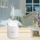 280ML Desk Candle Humidifier USB Mute Mist Maker with Ambient Light (White) A