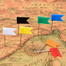 100 Pieces Map Flag Push Pins Tacks, Assorted 7 Colors