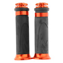 Pair Racing Motorcycle Motorbike Rubber Handlebar Hand Grip Bar End Orange