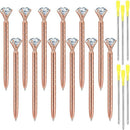 12 Pieces Big Diamond Ballpoint Pens and 6 Pieces Ballpoint Pen Refills, Bl
