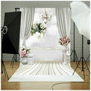 5x7FT White Curtain Backdrop Studio Flower Photo Photography Floor Backgrou