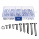 340pcs M3 A2 Stainless Steel Hex Screw Nuts Bolt Cap Socket Assortment Set Box