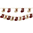 Merry Christmas Banners Paper Hanging Flags Sock Xmas Tree Bunting Garland