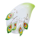 Handmade Chinese enamel porcelain coffee cup, spoon & saucer set, green Z6C3
