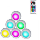 6Pcs/Set Rgb Led Night Light Wireless Remote Controller Rgbw 12 Color Dimma