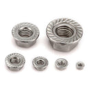 20pcs 304 Stainless Steel Hex Head Serrated Spinlock Flange Nuts M4