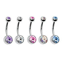 15Pcs Professional Piercing Kit Stainless Steel Double CZ Belly Navel Ring