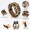 6Pcs Leopard Jewelry Set Leopard Print Earrings Bracelet Tassel Necklace forT4B9