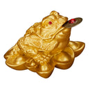 Lucky Three-Leg / Ching Bagua Coin Toad Frog Fortune Feng Shui 5cm Golden