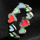 Luminous Ring Love Heart Ring Glow In The Dark Adjustable Ring Open FingerRin FU