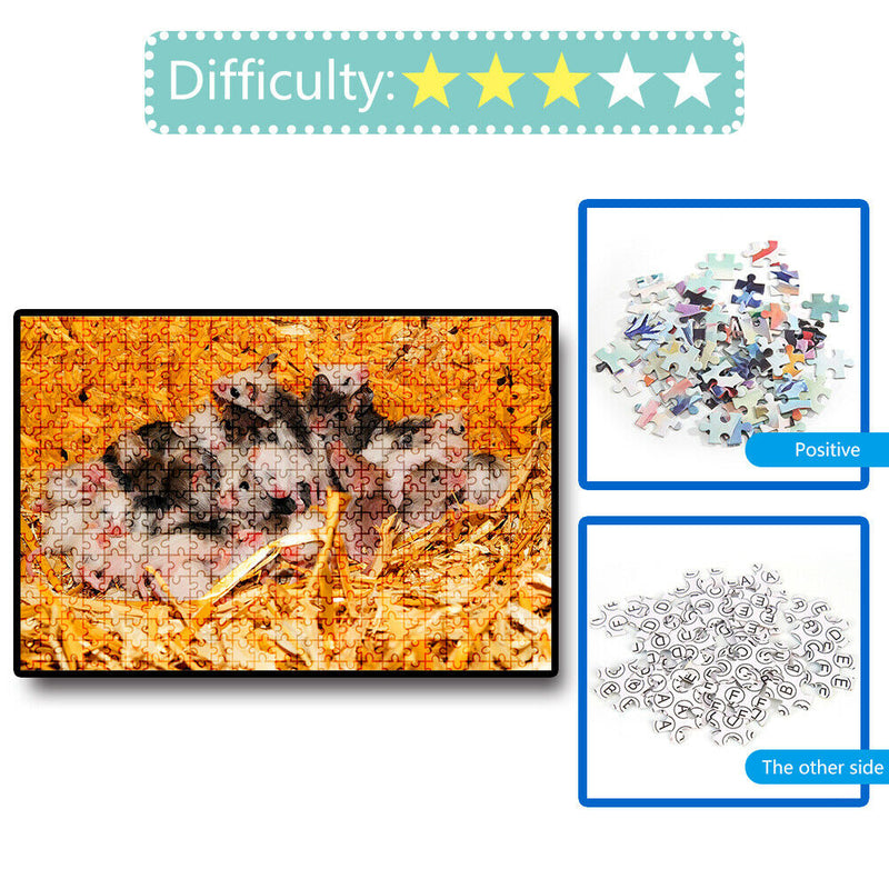 1000pcs DIY Rat Nest Jigsaw Puzzle Children Adults Toys Animals Art Picture