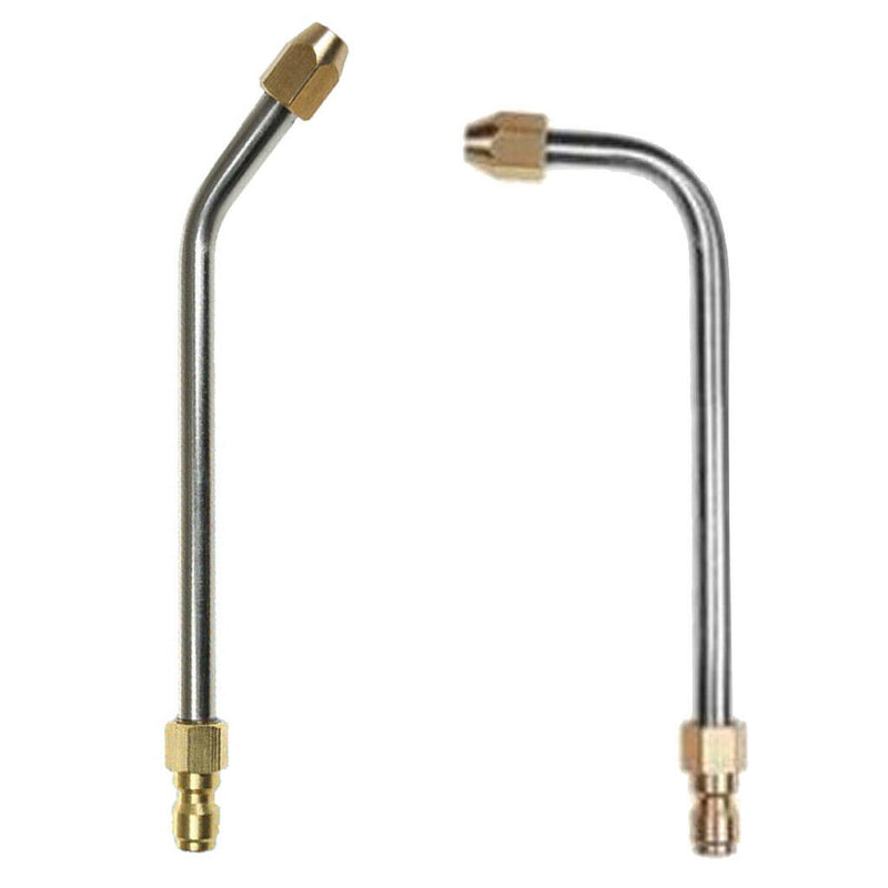 2pcs 1/4 Inch Connect Angled Lance Extension Lengthen Spray Wand Metal Pole Car