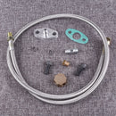 Universal T3 Turbo Turbocharger Oil Feed Line Adapter Kit M18 Bolts NPT Adapter