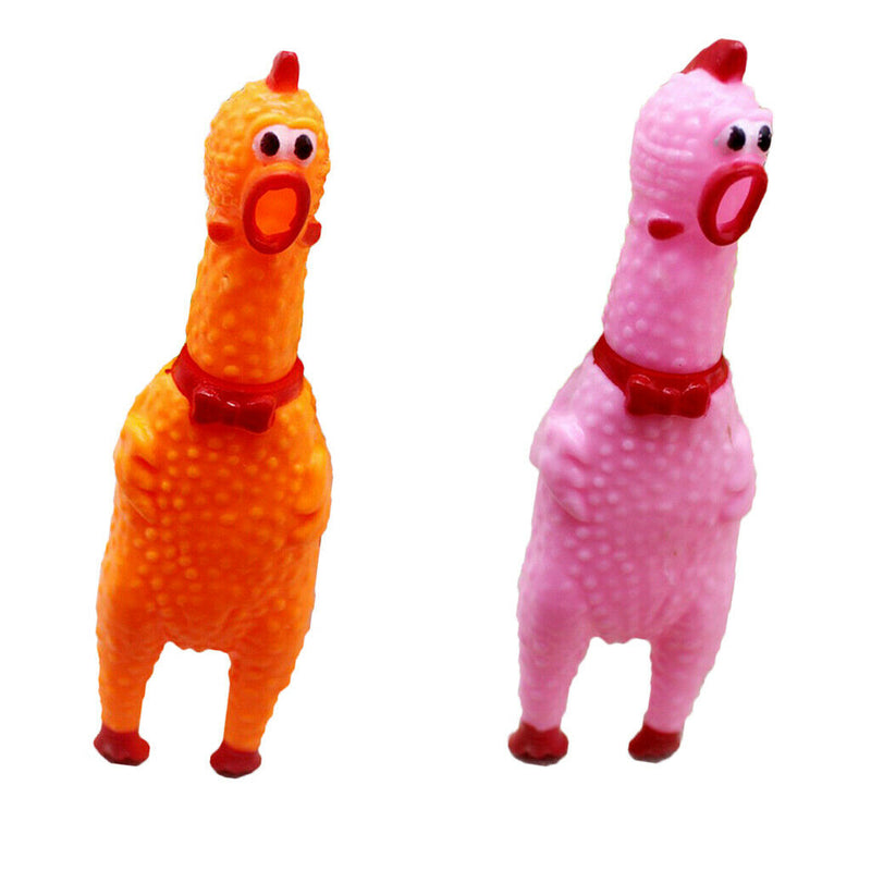 2x Dog Safe Screaming Chicken Toys & Best Pet Squeaky Duck Toys & Soft Fun Sound