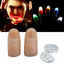 2pcs LED Magic Light Up Silicone Thumb Props Fingers Trick Lights Prank Novel