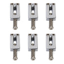 Quality Set Of 6 Sustain Square Bridge Saddles For Electric Guitar In Chrome