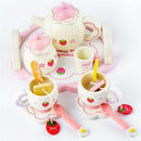 Girls Toys Simulate Wooden Kitchen Toys Pink Tea Set Play House Educational