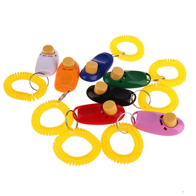 7pcs Pet Dog Training Adjustable Sound Key Chain Clicker Dog Tranining Toys Gift